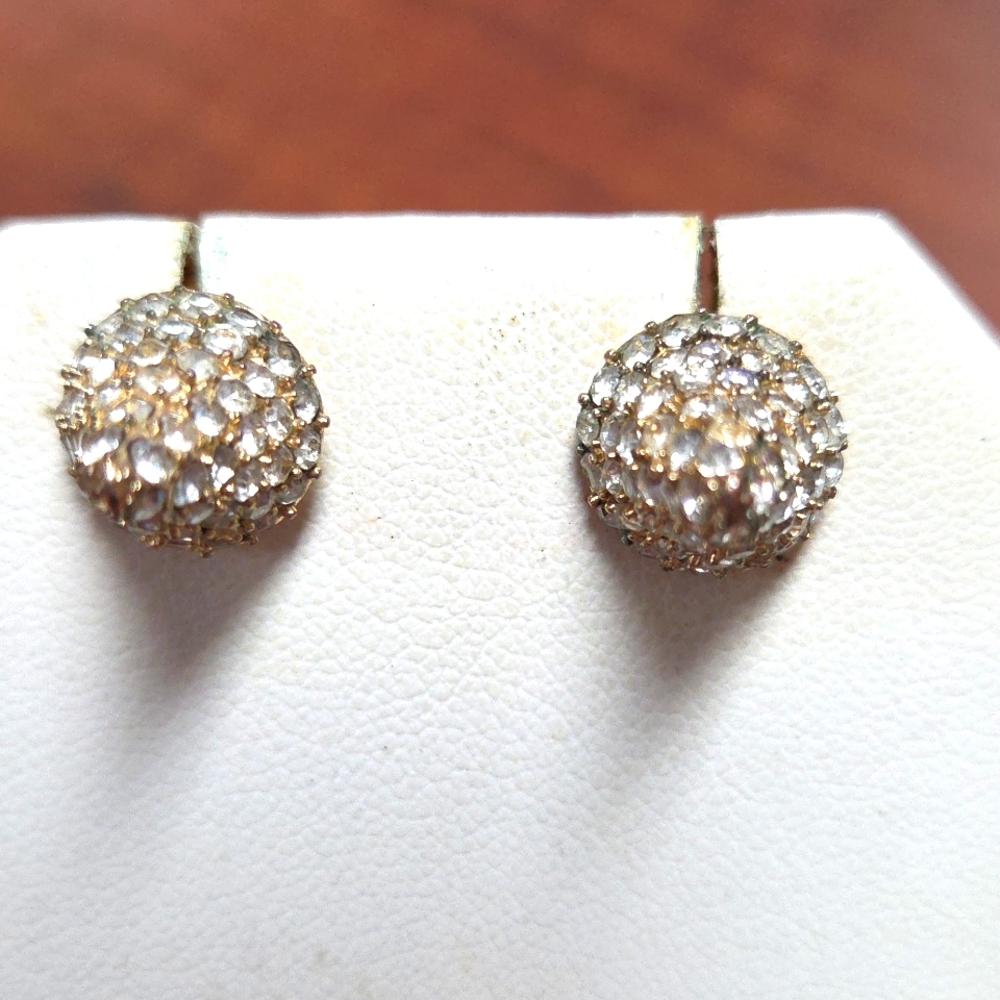 Dbl Sided Rhinestone Spike Earrings
